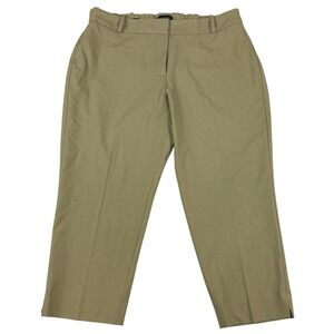 Talbots Woman Heritage Petite Tan Cotton‎ Capri Pants Size 34"x23" Comfort EUC